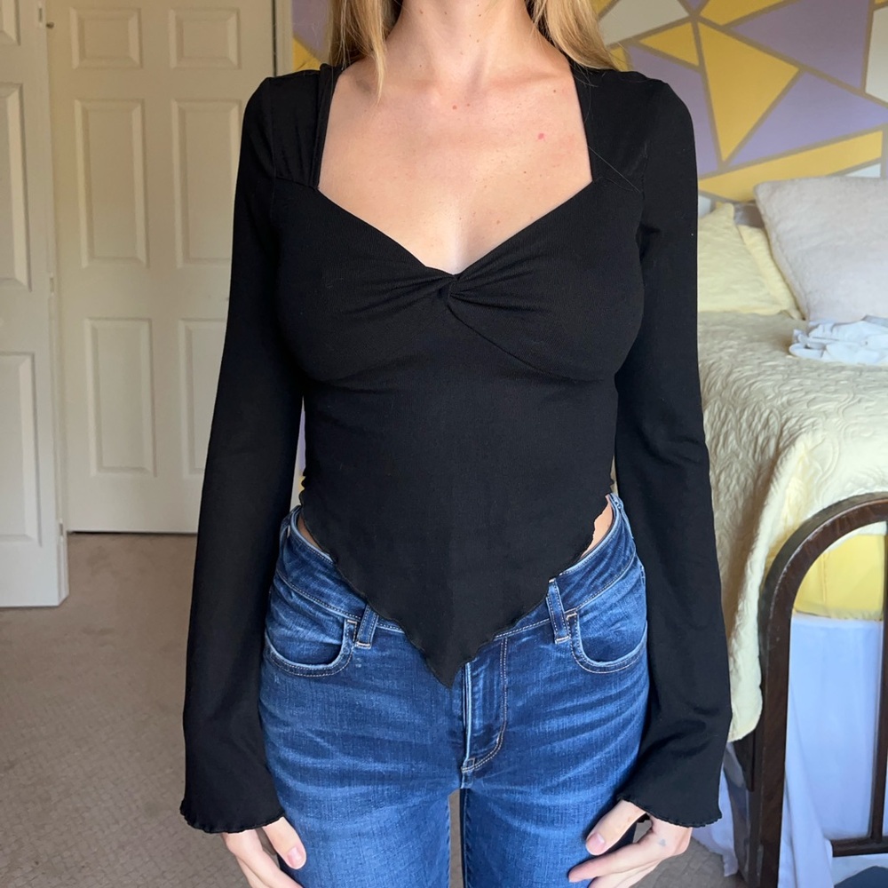 Black long sleeve top